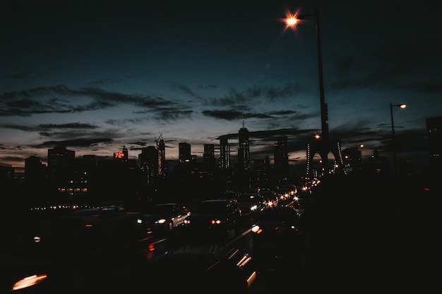 Beautiful city of Manhattan at night