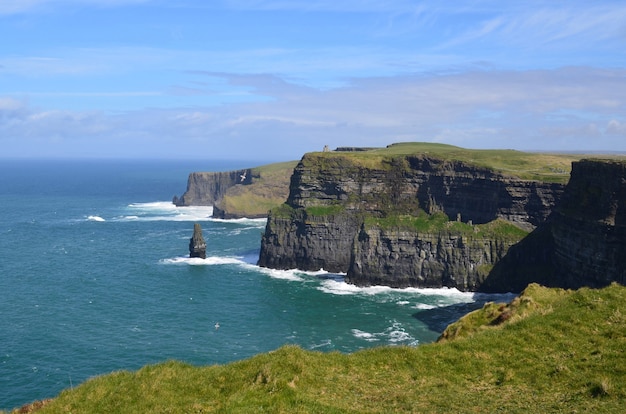 Beautiful clear waters and skies off the coast of County Clare