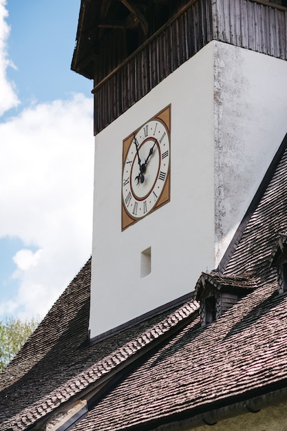 Beautiful clock on a building in Switzerland