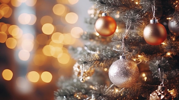 Beautiful closeup of a christmas tree
