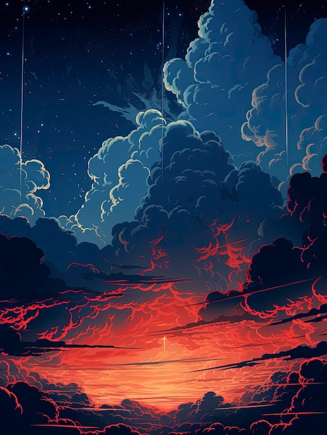美しい雲のデジタルアート
