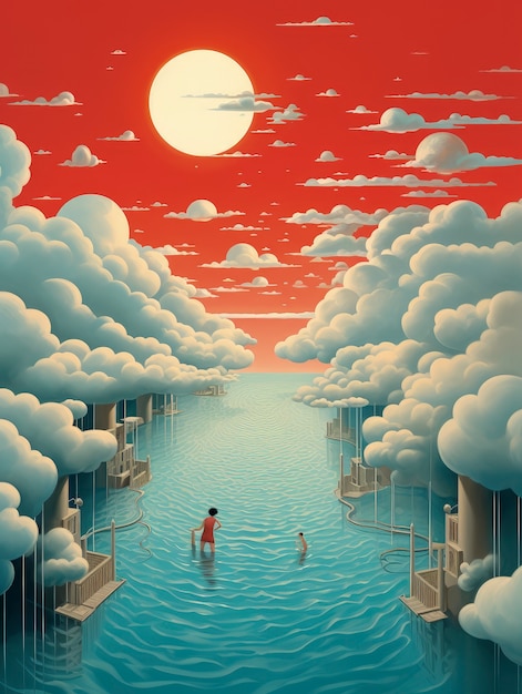 美しい雲のデジタルアート