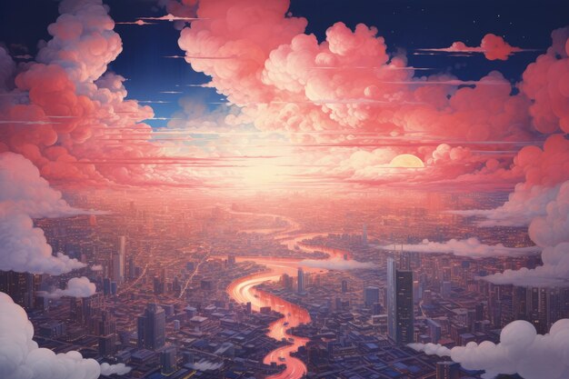 Free photo beautiful clouds digital art