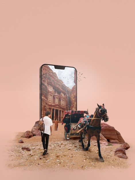 Beautiful collage of travel concept