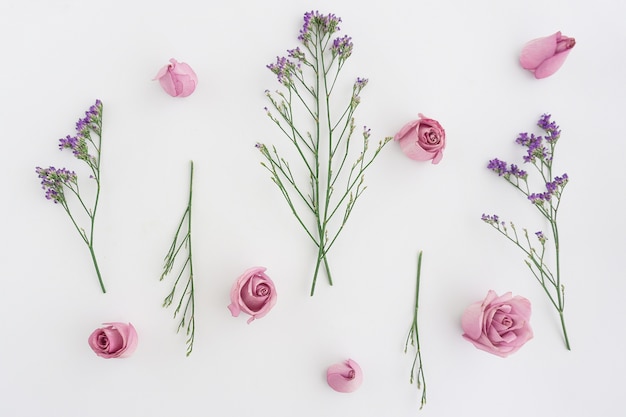 Beautiful composition with pink flowers