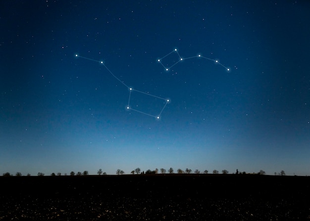 Foto gratuita belle costellazioni sul cielo blu