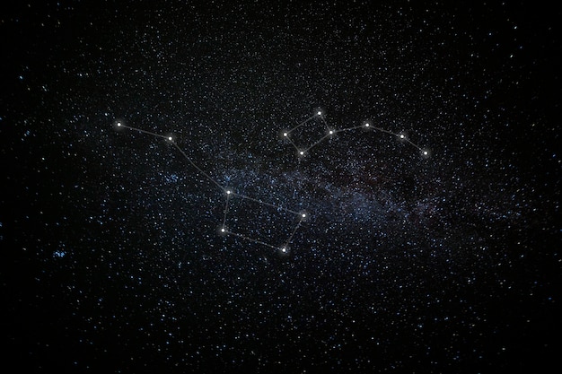 Beautiful constellations on dark sky