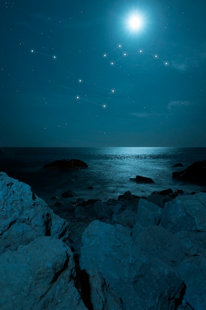 Beautiful constellations at seaside