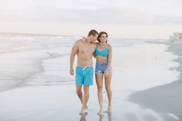 beautiful couple on the beach