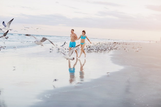 beautiful couple on the beach