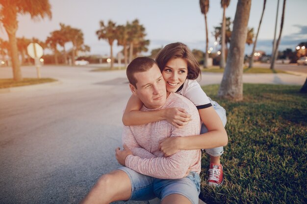 beautiful couple on the beach