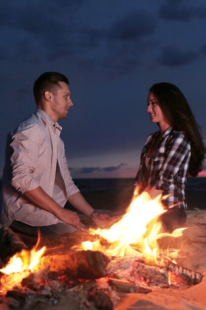 Beautiful couple at the beach