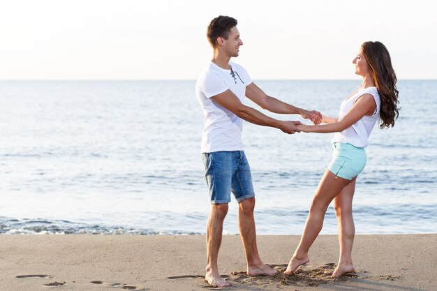 Beautiful couple on the beach