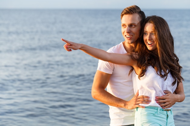 Beautiful couple on the beach