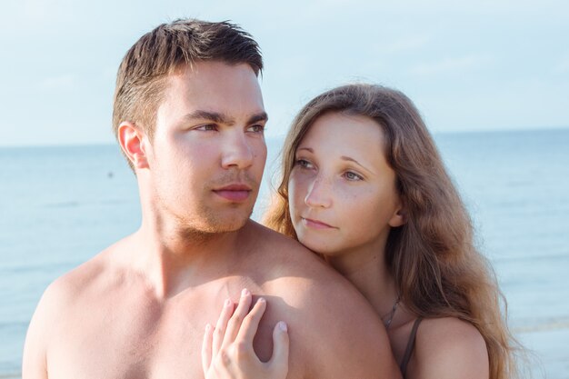 Beautiful couple on the beach