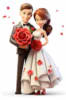 Foto gratuita bella coppia che si sposa con le rose