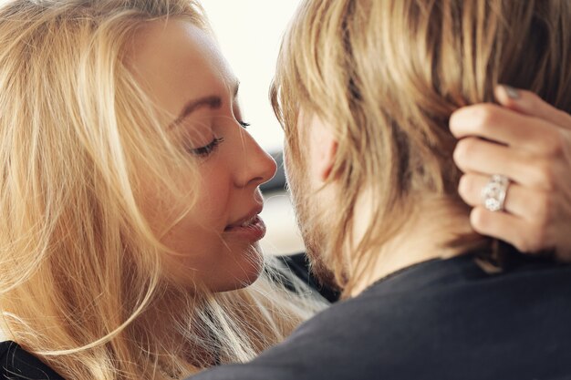 Beautiful couple kissing