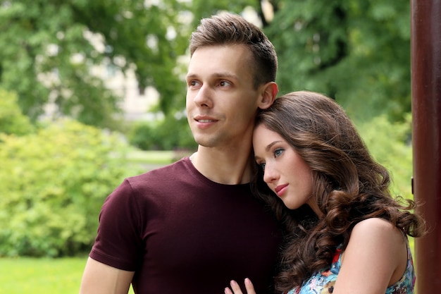 Beautiful couple in the park