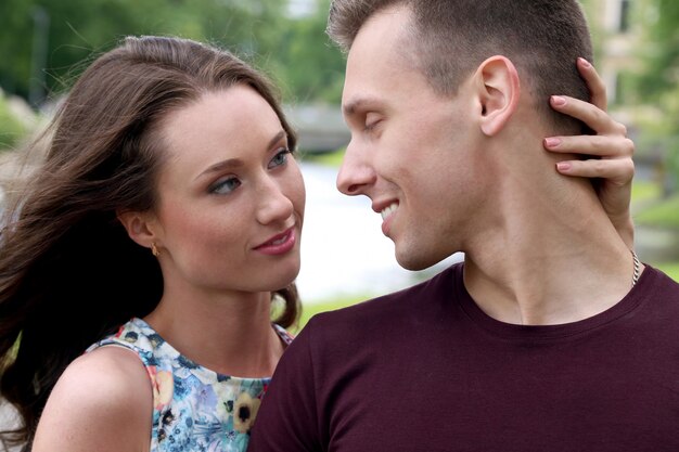 Beautiful couple in the park