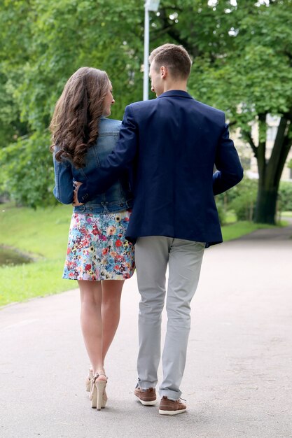 Beautiful couple in the park