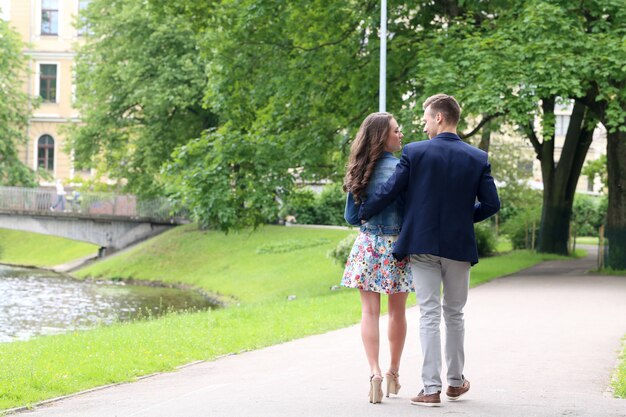 Beautiful couple in the park