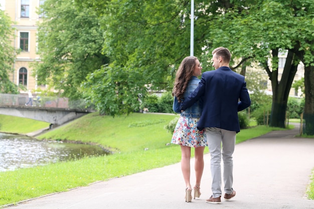 Beautiful couple in the park