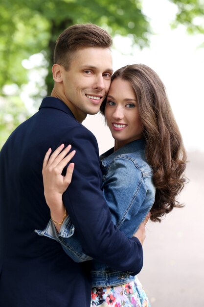 Beautiful couple in the park