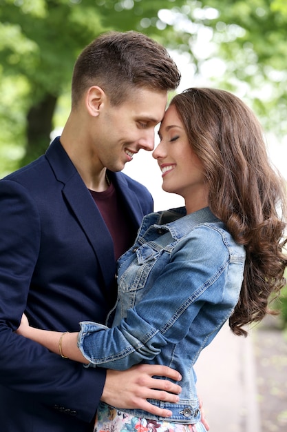 Beautiful couple in the park