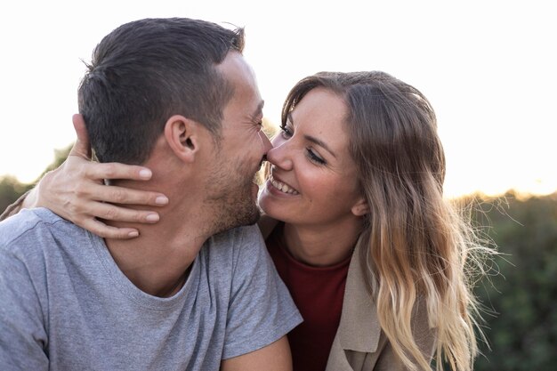 Beautiful couple spending time together on valentine's day