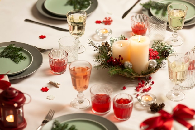 Free photo beautiful and cozy table winter scenes