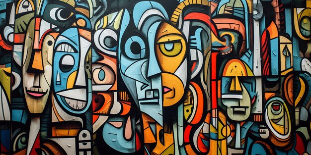 Beautiful cubism graffiti