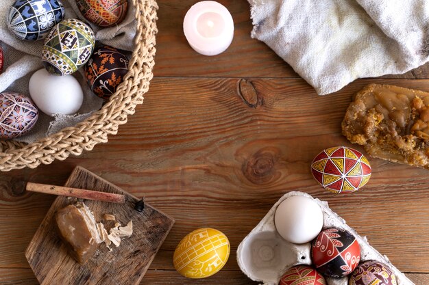 Beautiful decorated easter eggs