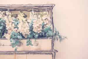 Free photo beautiful decoration flower desk retro