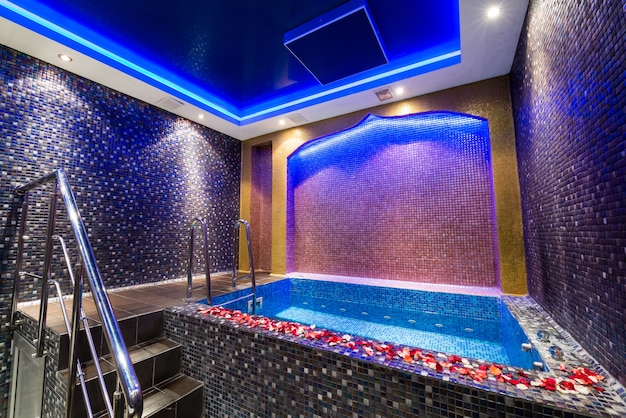 Beautiful design of a small indoor pool