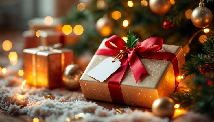 Free Photo beautiful detail of christmas present preparations