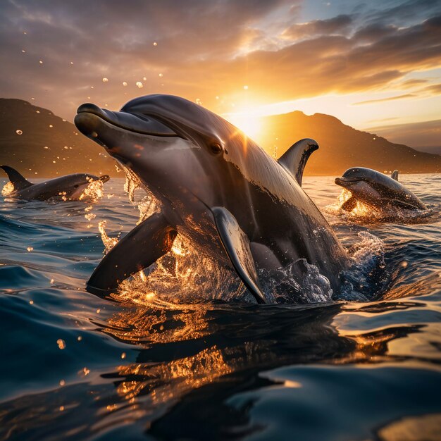 Beautiful dolphin exotic background