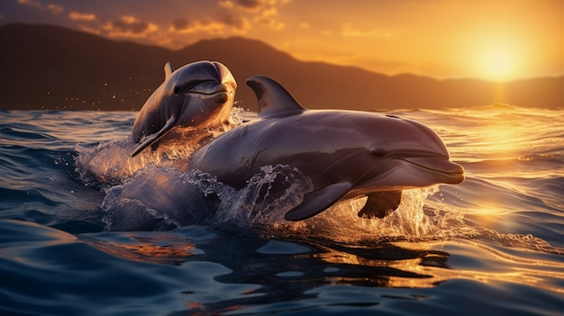 Free photo beautiful dolphin exotic background