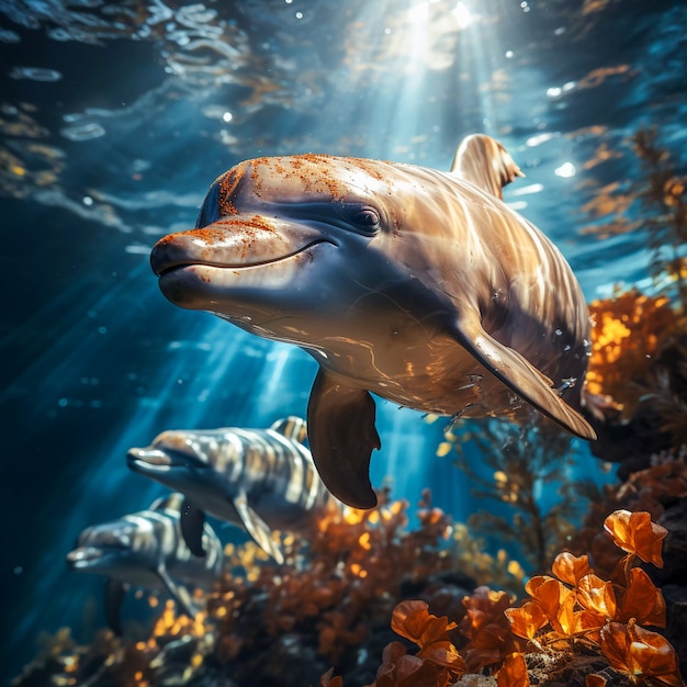 Beautiful dolphin exotic background