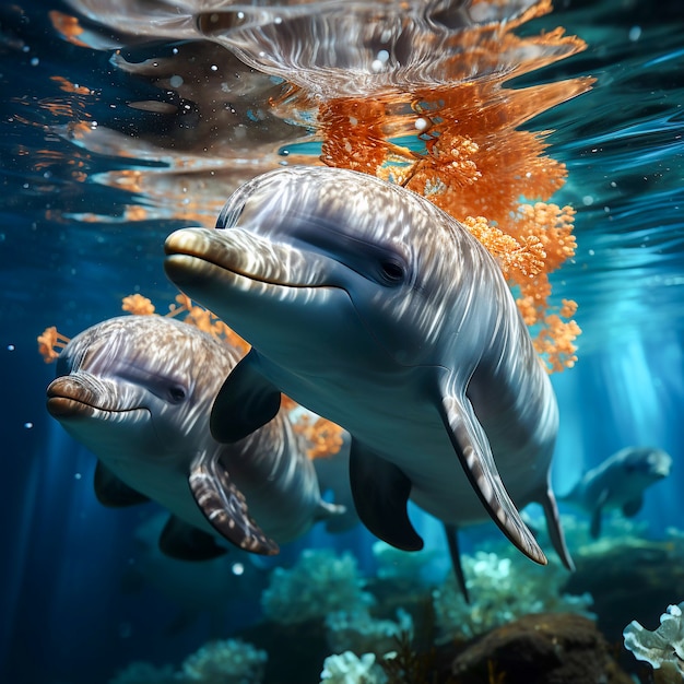 Beautiful dolphin exotic background