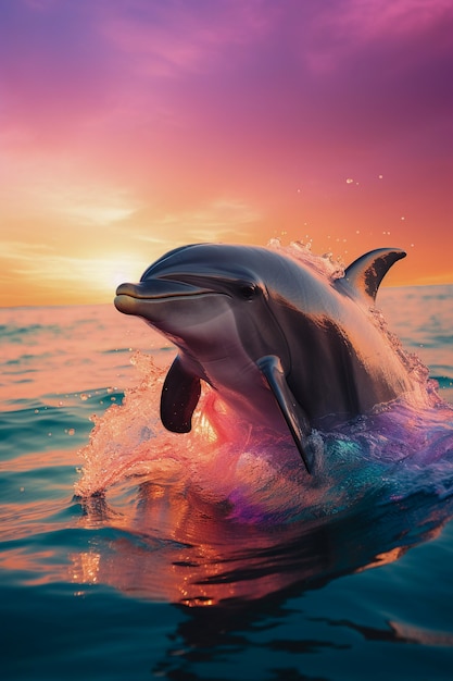 Free photo beautiful dolphin exotic background