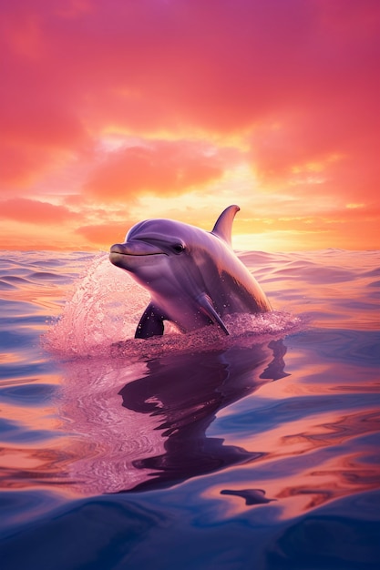 Free photo beautiful dolphin exotic background