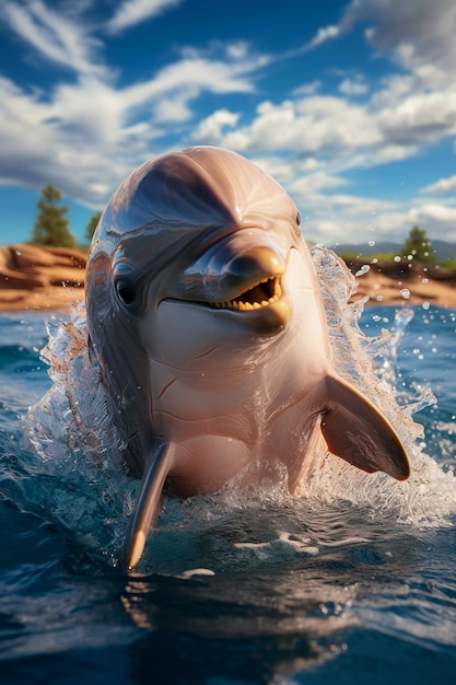 Бесплатное фото Красивый дельфин экзотический фон