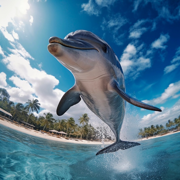 Free photo beautiful dolphin exotic background