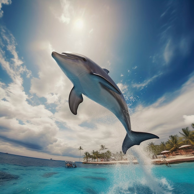 Free photo beautiful dolphin exotic background