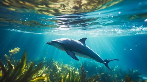 Free photo beautiful dolphin exotic background