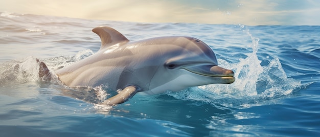 Free photo beautiful dolphin swimming