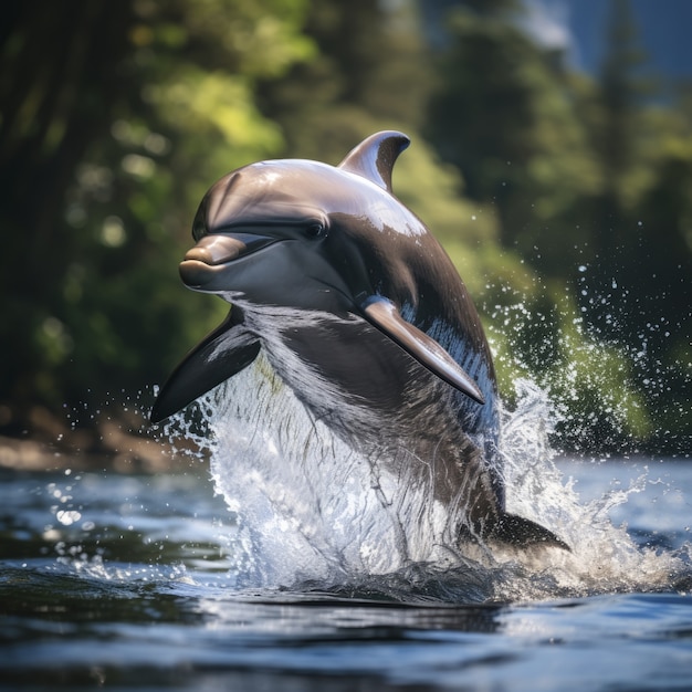 Beautiful dolphin swimming