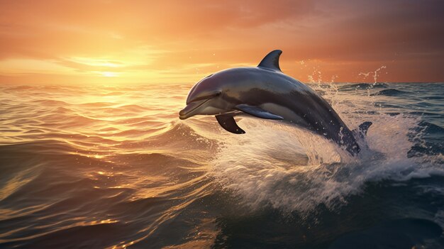 Beautiful dolphin  swimming