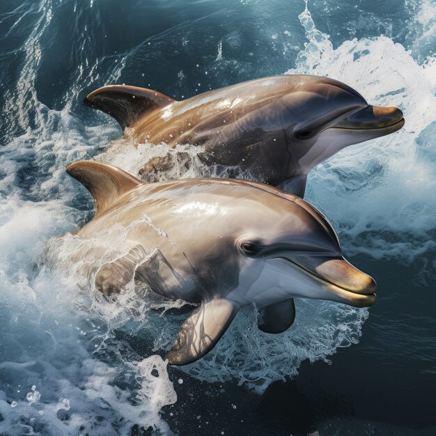 Beautiful dolphins swimming