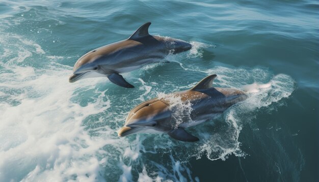 Beautiful dolphins swimming